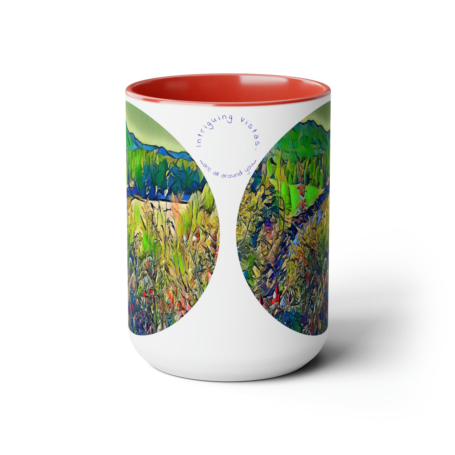 Intriguing Vistas™ Scenery Series Two-Tone Coffee Mugs, 15oz