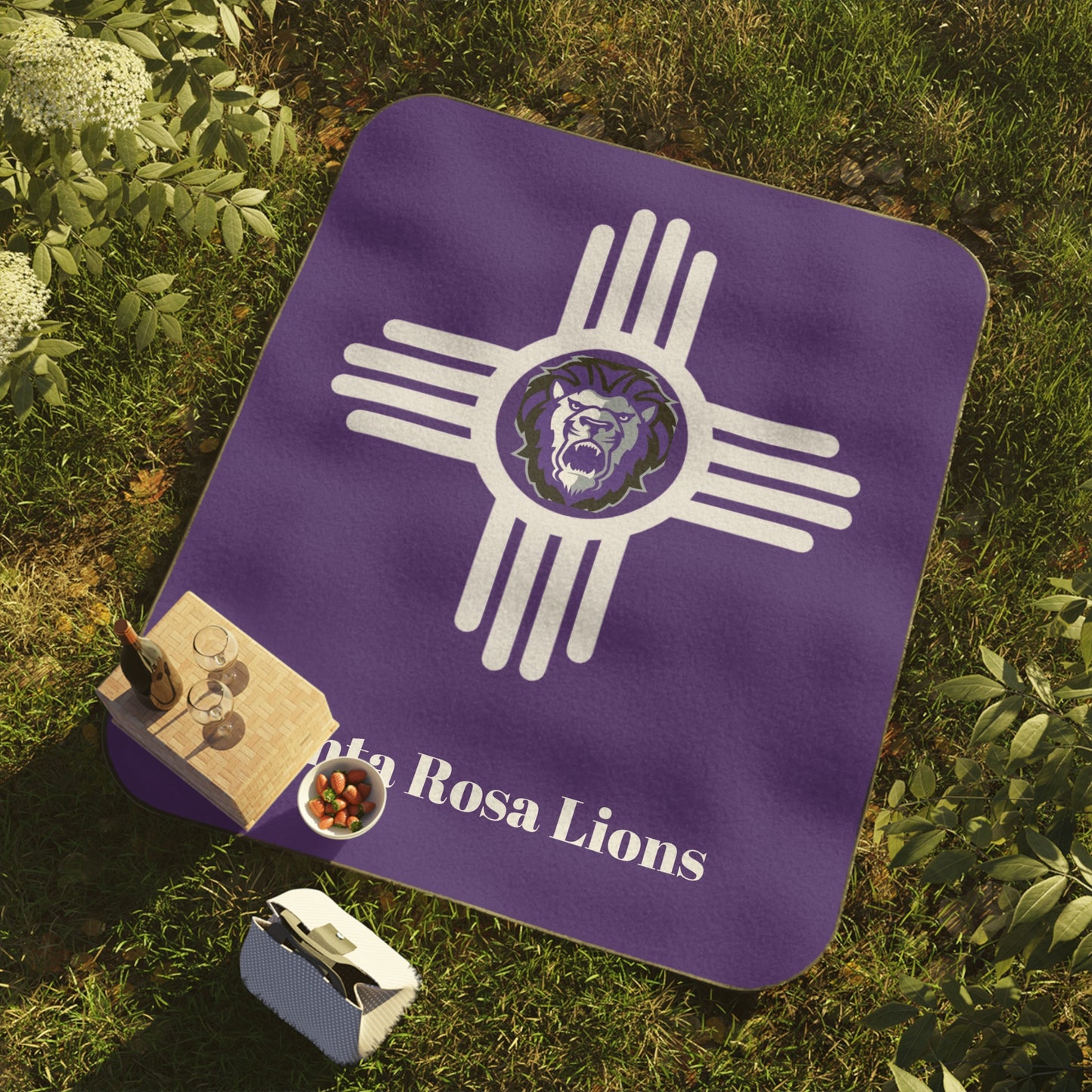 Santa Rosa Lions Picnic Blanket / Purple