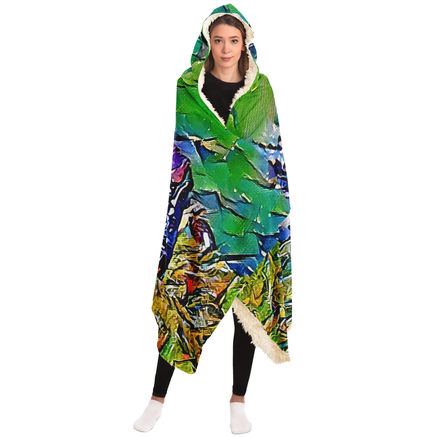 Intriguing Vistas Wildlife Series Hooded Blanket