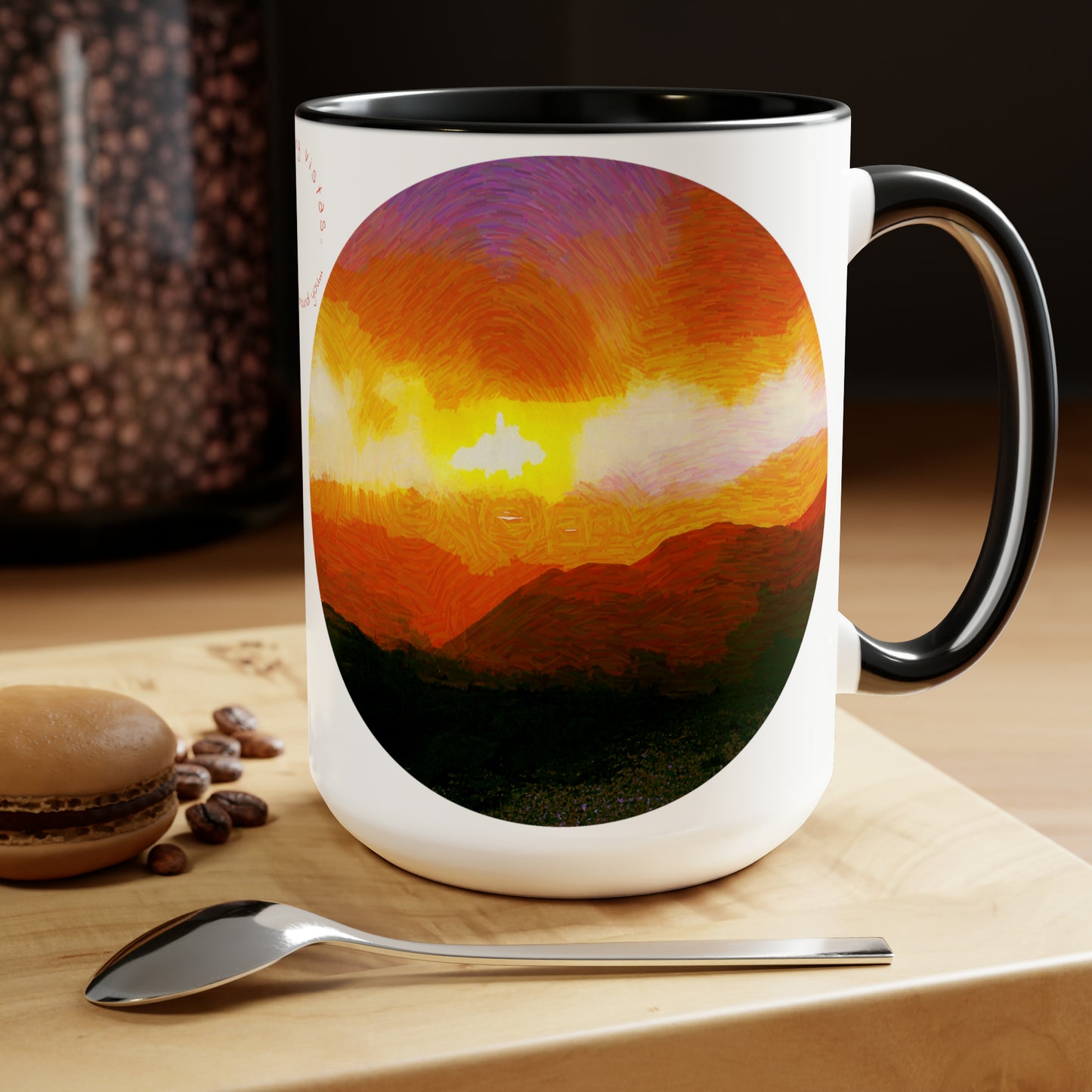 Intriguing Vistas™ Sunset Series Two-Tone Coffee Mugs, 15oz