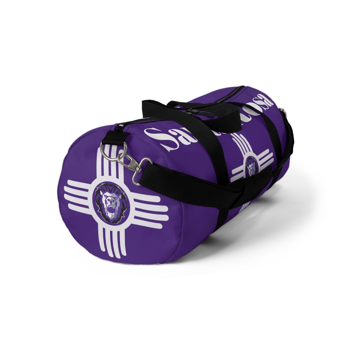 Santa Rosa Duffel Bag Purple / White Zia, Lion Head