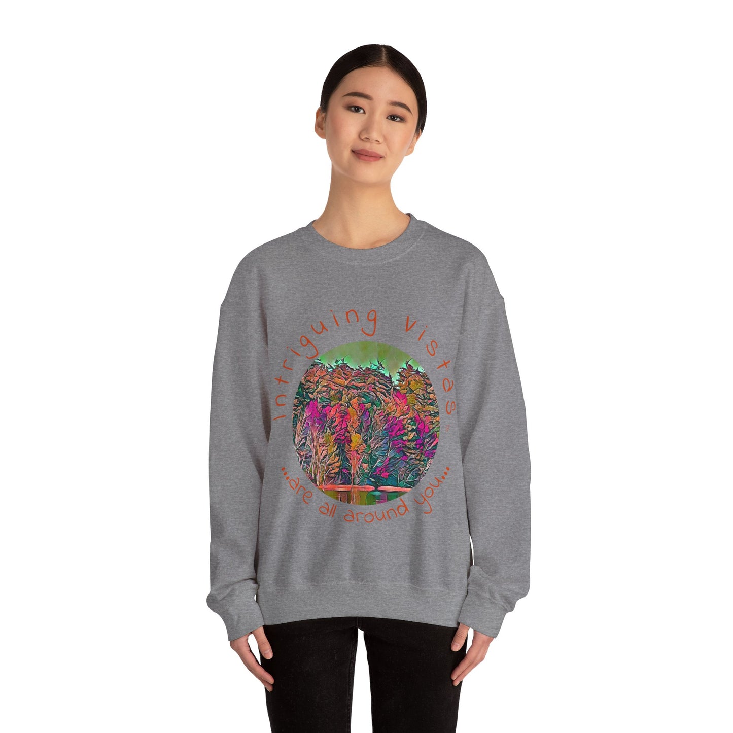 Intriguing Vistas™ Scenery Series Unisex Heavy Blend™ Crewneck Sweatshirt in 7 colors!