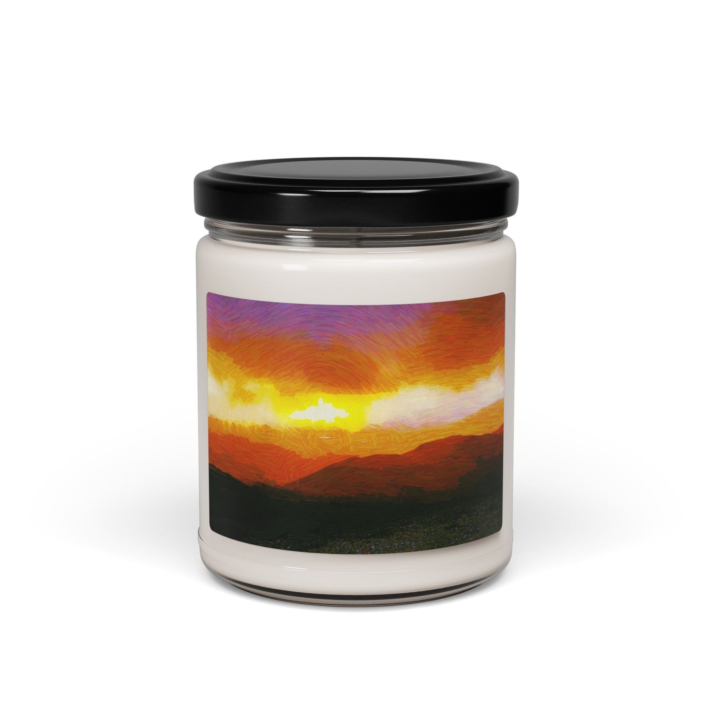 Custom Printed Candle available in five scents from the Sunset Series at Intriguing Vistas