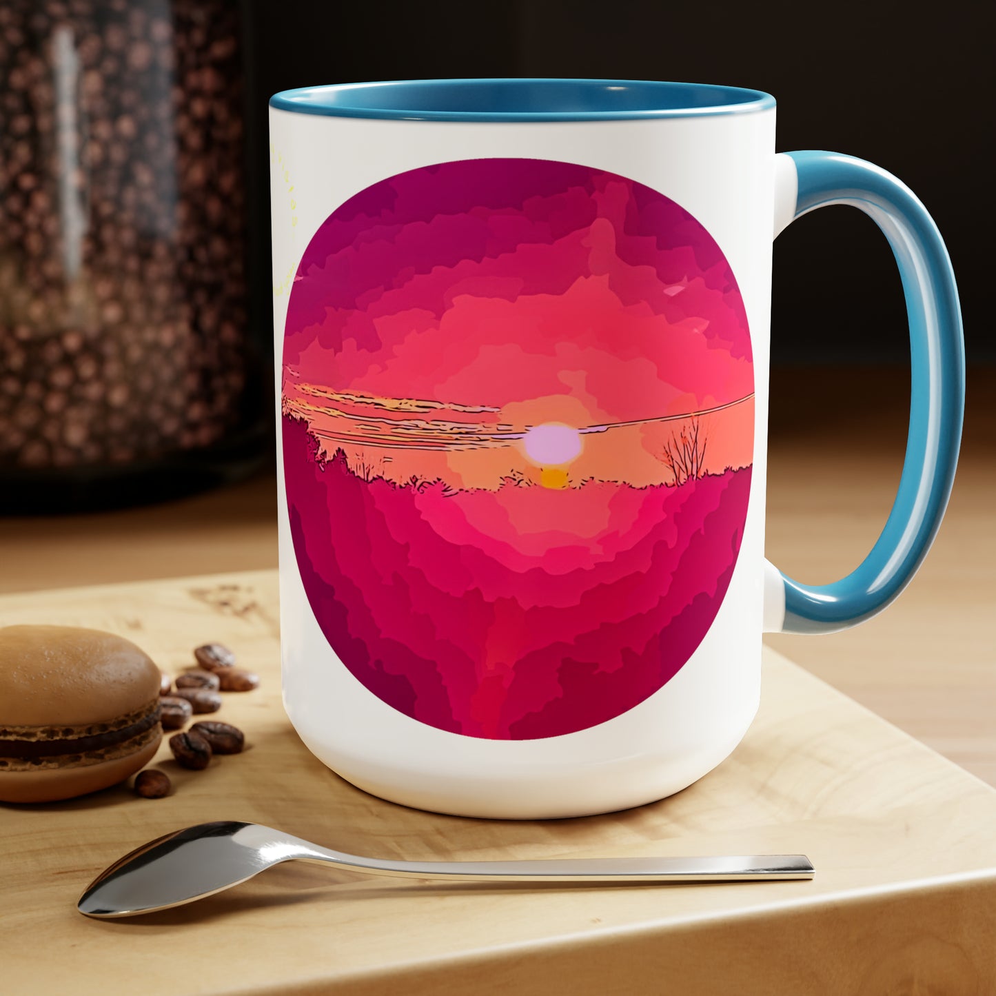 Intriguing Vistas™ Sunset Series Two-Tone Coffee Mugs, 15oz