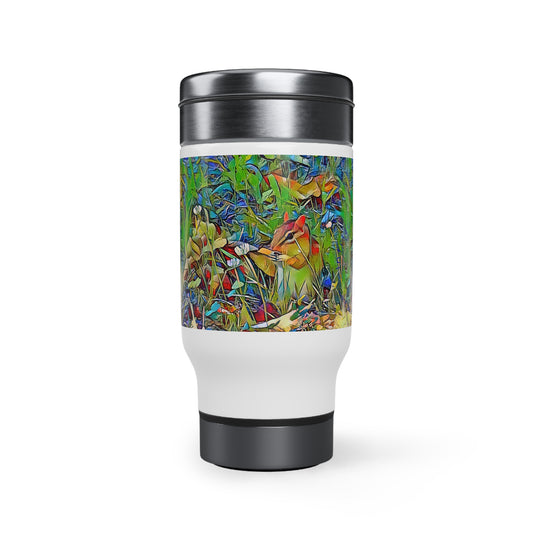 Intriguing Vistas Wildlife Series Stainless Steel 14 oz. Travel Mug with Handle - Intriguing Vistas