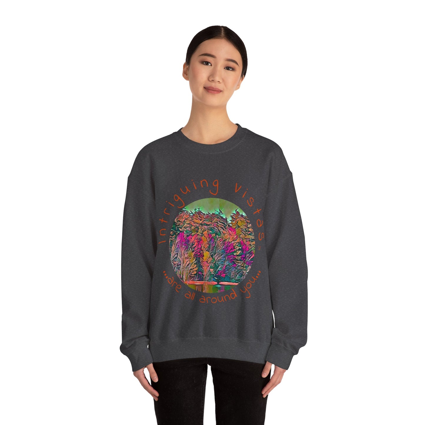 Intriguing Vistas™ Scenery Series Unisex Heavy Blend™ Crewneck Sweatshirt in 7 colors!