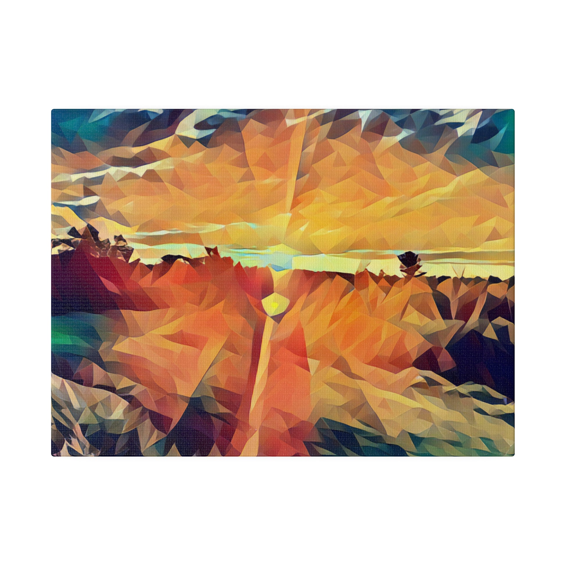 Pittsfield Sunset Canvas Print - Stunning Poly Art Decor - Intriguing Vistas