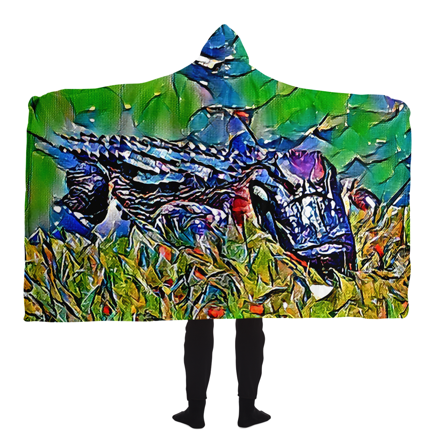 Intriguing Vistas Wildlife Series Hooded Blanket