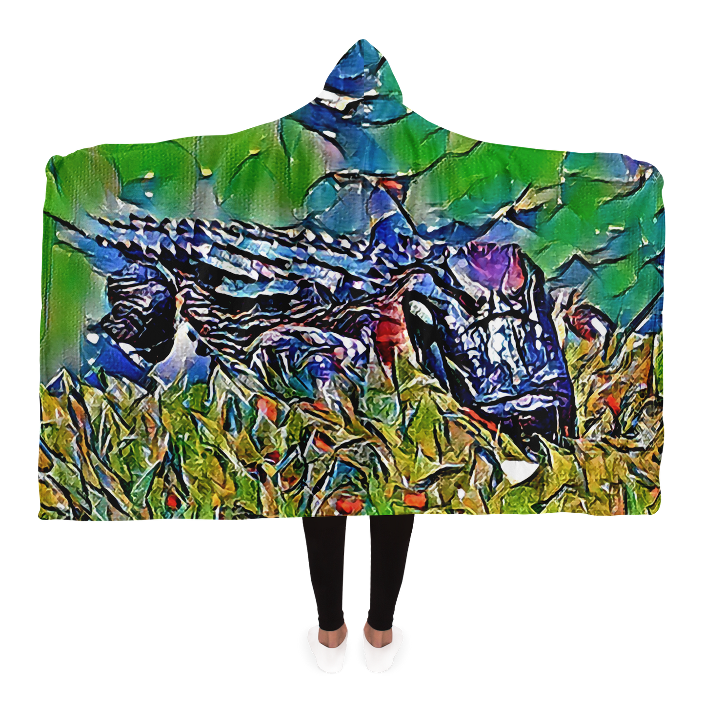 Intriguing Vistas Wildlife Series Hooded Blanket